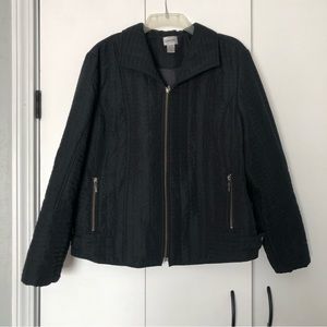 Women’s Black Quilted Jacket CHICO’S Size:3